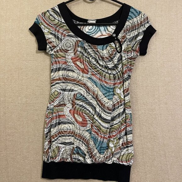 Daytrip Top Women's Medium Multicolor Pullover Short Sleeves - Picture 1 of 13